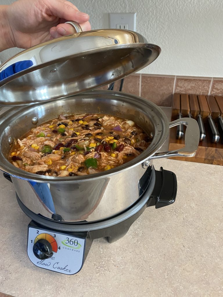 360 Cookware Slow Cooker review with chili